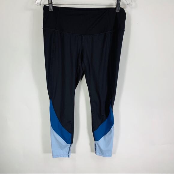 Tangerine Leggings Black Blue Colorblock Small - Picture 2 of 9